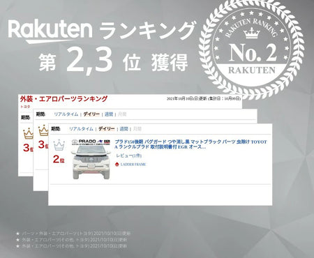 プラド150後期 バグガード つや消し黒 マットブラック