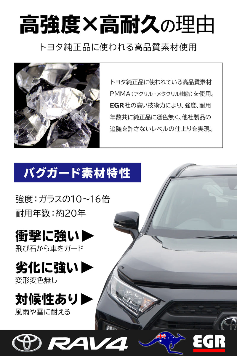 RAV4 バグガード ボンネットプロテクター 専用設計パーツ